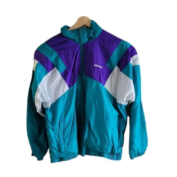 Teal/Purple Dreimar Zip Up Windbreak Jacket - Picture 1 of 10